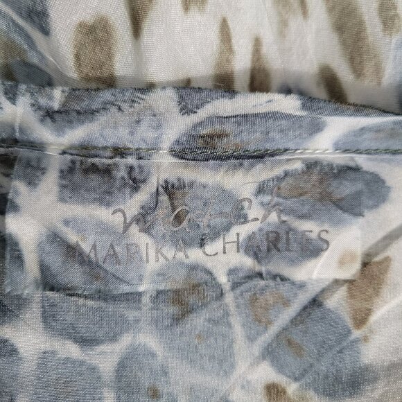 MARIKA CHARLES MA+CH Women Silk Top Abstract Print Sheer Flowy Sleeveless *READ* - Picture 8 of 8